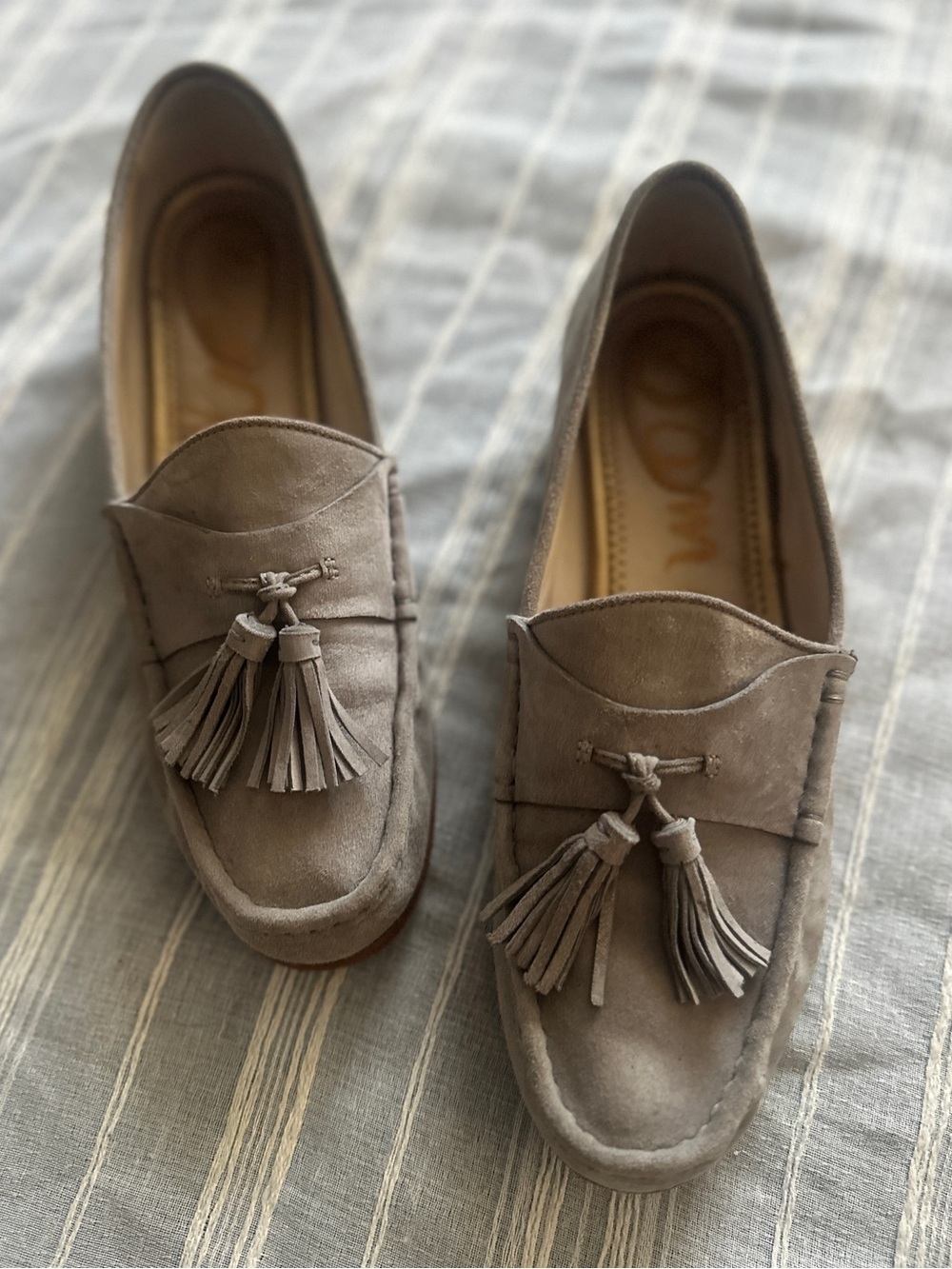 Sam Edelman Aggie Suede Tassel Loafers Grey | 9